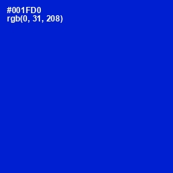 #001FD0 - Dark Blue Color Image