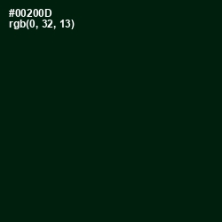 #00200D - Palm Green Color Image