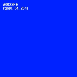 #0022FE - Blue Color Image