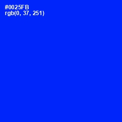 #0025FB - Blue Color Image