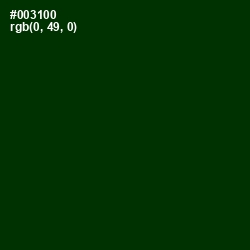 #003100 - Deep Fir Color Image