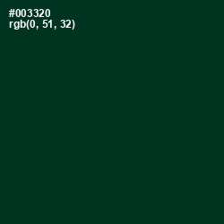 #003320 - Bottle Green Color Image