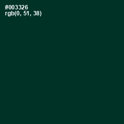 #003326 - Bottle Green Color Image