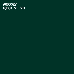 #003327 - Bottle Green Color Image