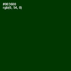 #003600 - Deep Fir Color Image