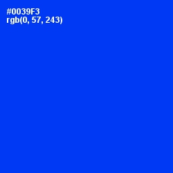 #0039F3 - Blue Color Image