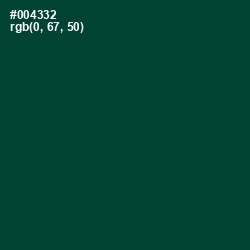 #004332 - Sherwood Green Color Image