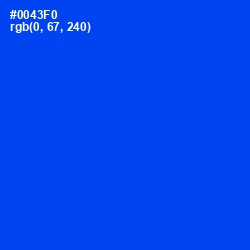 #0043F0 - Blue Ribbon Color Image