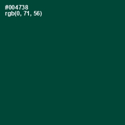 #004738 - Sherwood Green Color Image