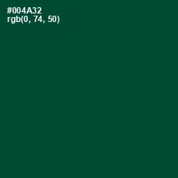 #004A32 - Sherwood Green Color Image