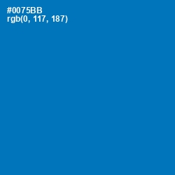 #0075BB - Deep Cerulean Color Image