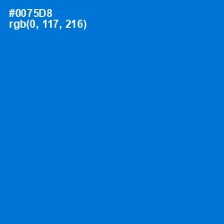 #0075D8 - Science Blue Color Image