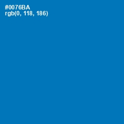 #0076BA - Deep Cerulean Color Image