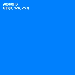 #0080FD - Dodger Blue Color Image