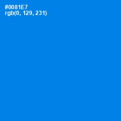 #0081E7 - Dodger Blue Color Image