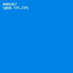 #0083E7 - Dodger Blue Color Image