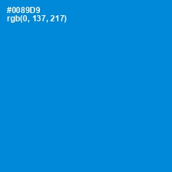 #0089D9 - Pacific Blue Color Image