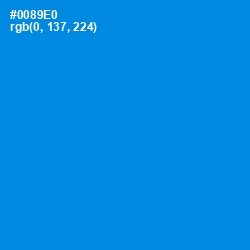 #0089E0 - Dodger Blue Color Image