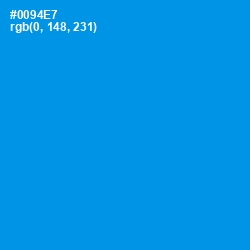 #0094E7 - Dodger Blue Color Image