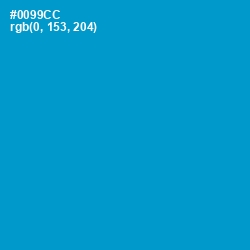#0099CC - Pacific Blue Color Image