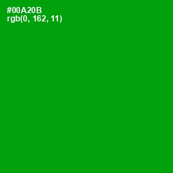 #00A20B - Forest Green Color Image