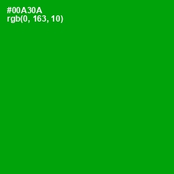 #00A30A - Forest Green Color Image