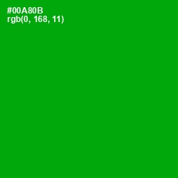 #00A80B - Forest Green Color Image