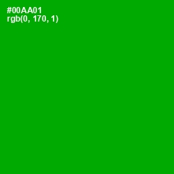 #00AA01 - Forest Green Color Image