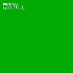 #00AA03 - Forest Green Color Image