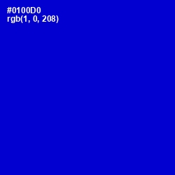 #0100D0 - Dark Blue Color Image