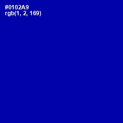 #0102A9 - Ultramarine Color Image