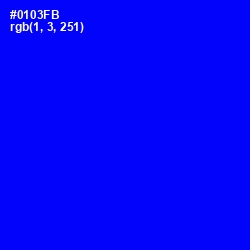 #0103FB - Blue Color Image