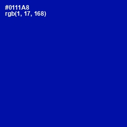 #0111A8 - International Klein Blue Color Image