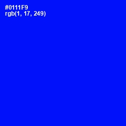 #0111F9 - Blue Color Image