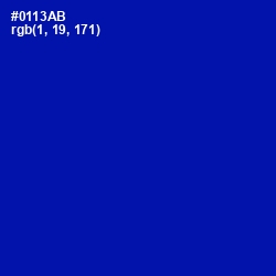 #0113AB - International Klein Blue Color Image