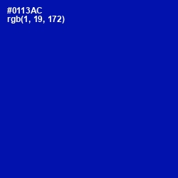 #0113AC - International Klein Blue Color Image