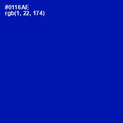 #0116AE - International Klein Blue Color Image