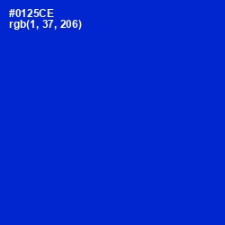 #0125CE - Dark Blue Color Image