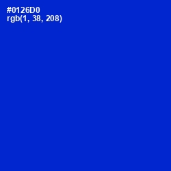 #0126D0 - Dark Blue Color Image