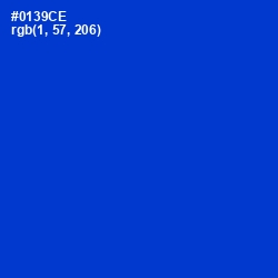 #0139CE - Dark Blue Color Image