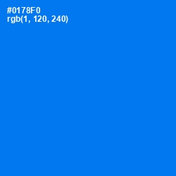 #0178F0 - Azure Radiance Color Image