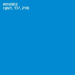 #0189D2 - Pacific Blue Color Image