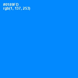 #0189FD - Dodger Blue Color Image