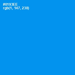 #0193EE - Dodger Blue Color Image