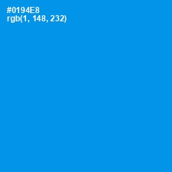 #0194E8 - Dodger Blue Color Image
