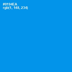 #0194EA - Dodger Blue Color Image