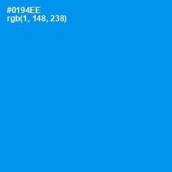 #0194EE - Dodger Blue Color Image