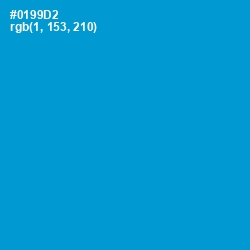 #0199D2 - Pacific Blue Color Image