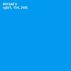 #019AF0 - Dodger Blue Color Image