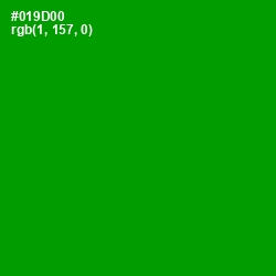 #019D00 - Forest Green Color Image